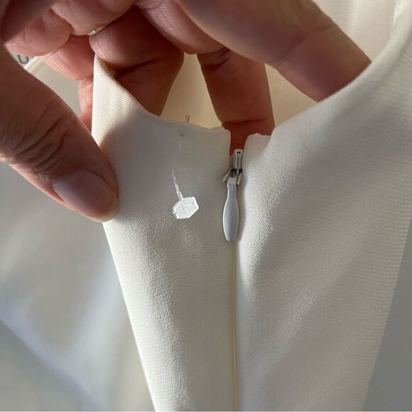 Saylor Caylin White Feathered Dress L - Picture 4 of 9